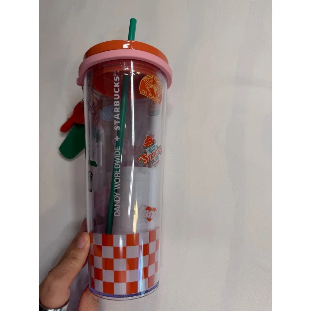 Starbucks Dandy Worldwide Road Trip Venti 24oz Cold Cup Tumbler with Charms NEW
